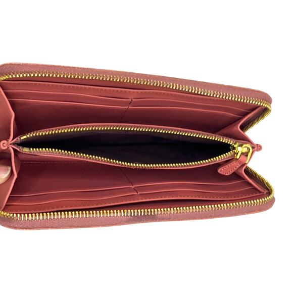 Miu Miu Croc Embossed Leather Zip Around Wallet Blush Pink Box Made In Italy - Picture 13 of 16